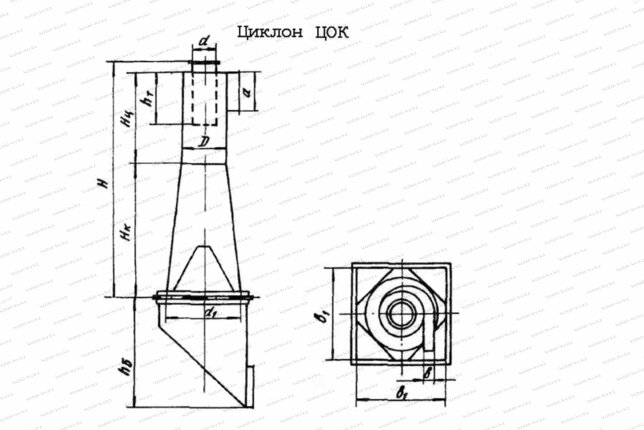 Чертеж Циклона ЦОК